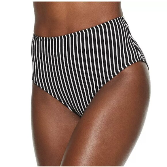 Kohl’s Apt. 9 Swim Bottoms High Waist Black White Stripe, NWT, Small - Picture 1 of 8